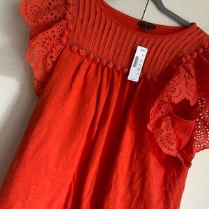 J.Crew Tops/ eyelet flutter sleeve S